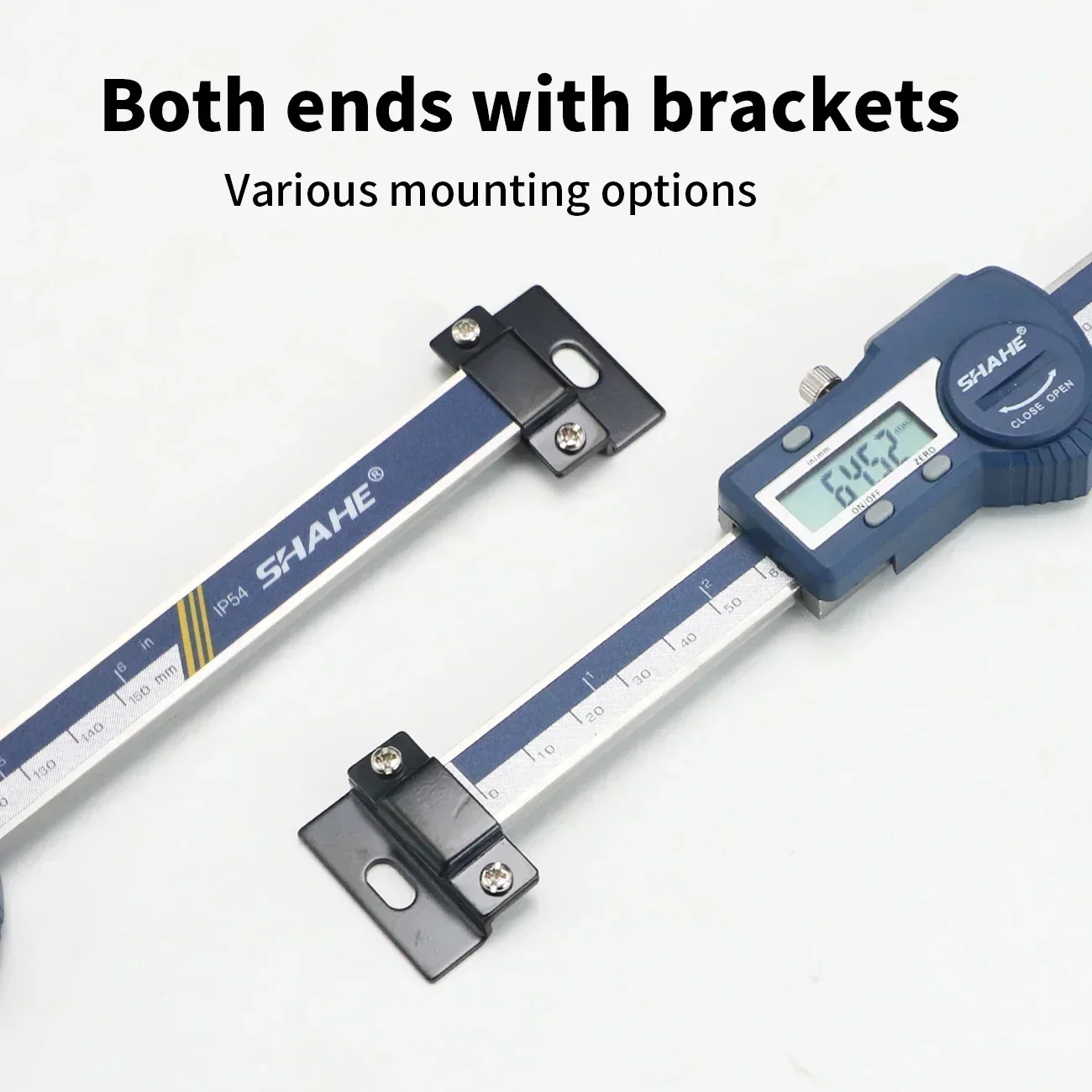 SHAHE 0-100/150/200/300mm High Accuracy Horizontal Scale Type Digital Caliper Level Stainless Steel Horizontal Caliper