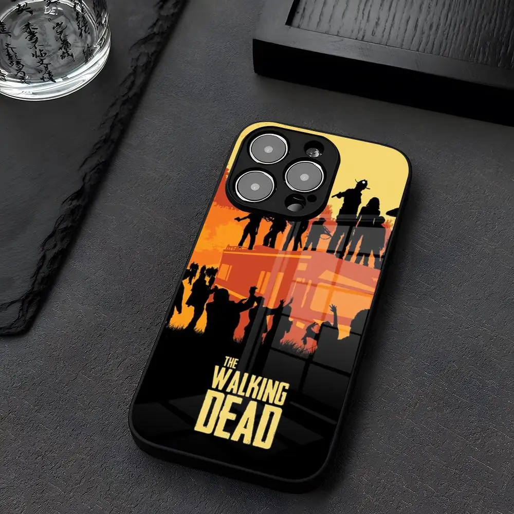 The Walking Dead Phone Case Glass For iPhone 12 15 14 13 16 11 Pro XS Max Plus Mini X XR E2020 Tempered Coque