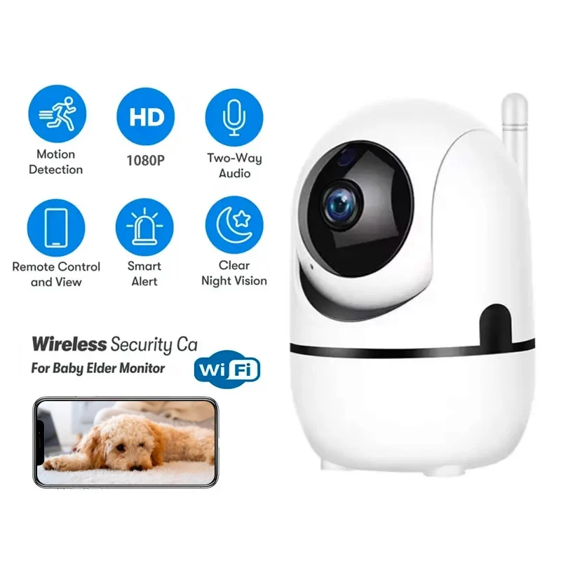 HD Home security cameras, indoor security cameras APP supportnight vision, 2.4G Wi-Fi，2-Way Talk, Motion Alert, Push message-USB