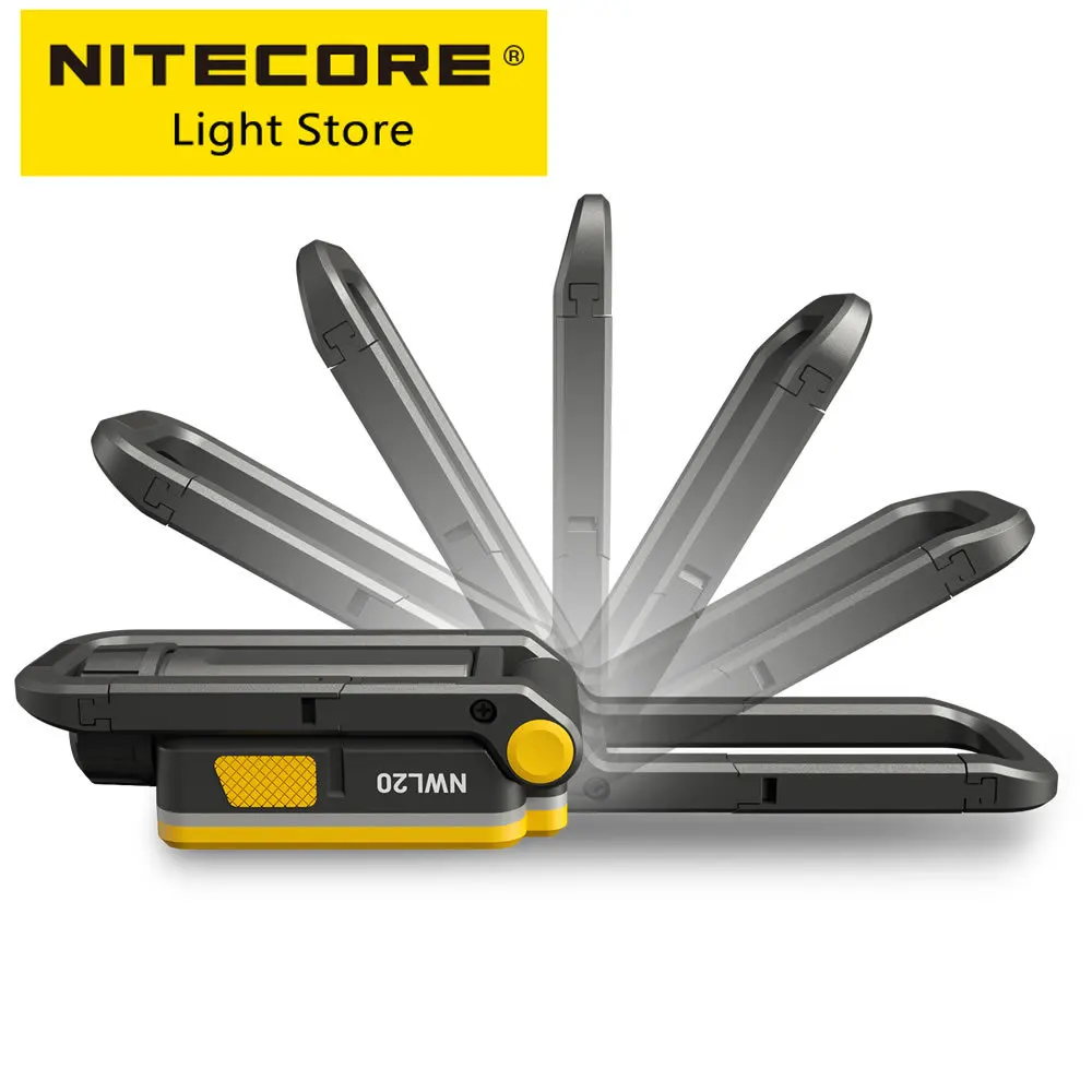 Nitecore NWL20 USB-C Rechargeable Work Light 180° Adjustable Multifunctional Triple Output Floodlight Spotlight + 21700 Battery