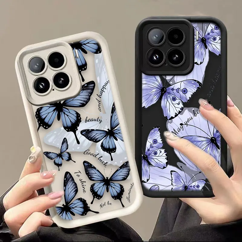 

Beautiful Purple Butterfly Phone Case For Xiaomi POCO F8 F7 ULTRA F5 F4 F3 C40 M6 M7 X3 X4 GT X5 X6 X7 PRO Cover TPU Case Shell