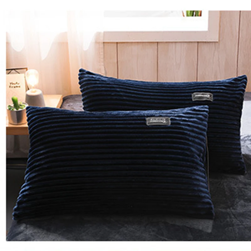 Ein Paar einfache, weiche, rechteckige Kissenbezüge aus Korallen-Samt, 2 Stück, 48 x 74 cm, Kissenbezug mit Reißverschluss, Kissenbezug für Erwachsene, für Bett oder Schlafzimmer – Detail 10