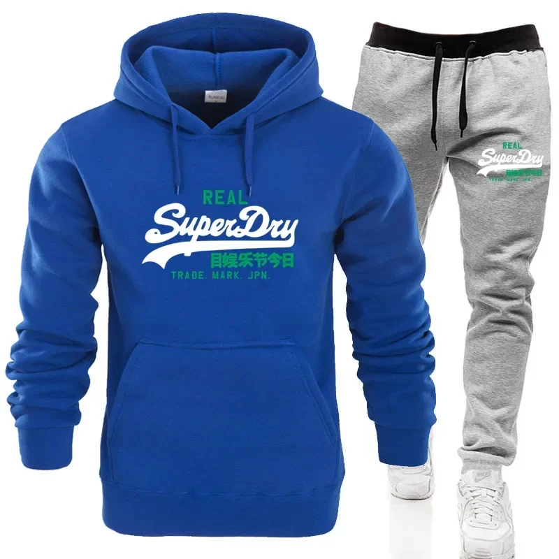 

Spring and autumn fashion men's and women's hoodie leisure sports suit, outdoor jogging men's hoodie + trousers two-piece set