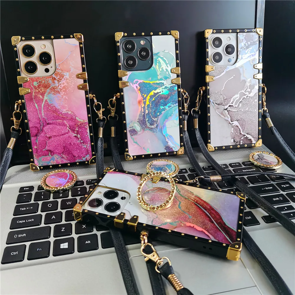 Luxuriöse bunte Farbverlaufsabdeckung für Google Pixel 8 Pro Pixel 6 PRO 6A Vintage Marmor Lanyard