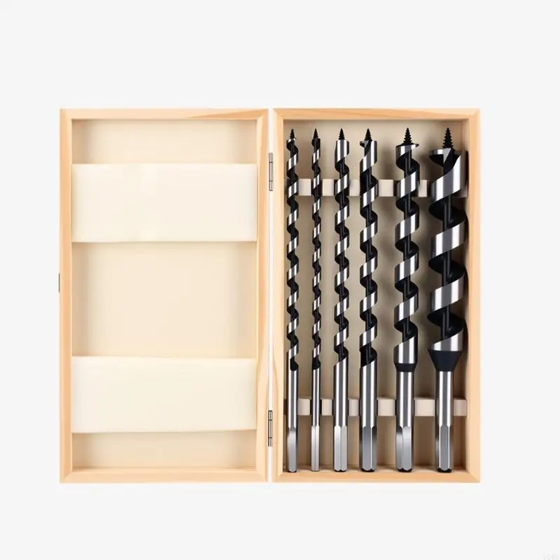 6PCs Long Shank Woodworking Drill Bit Set Enhancing Durability for Solid Door and Engineered Boards