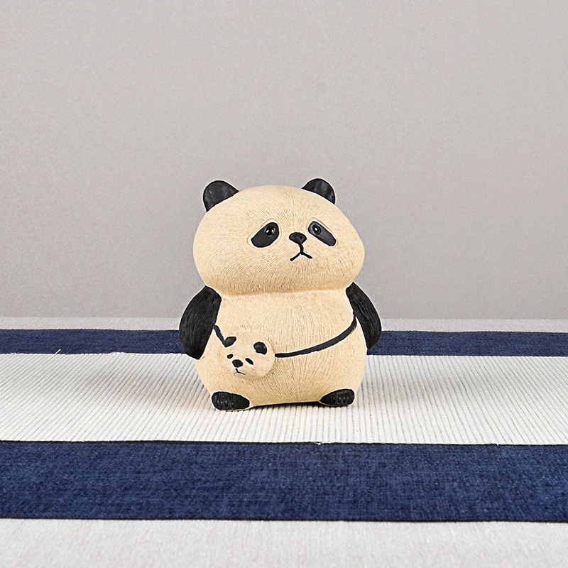 Yi Purple Clay Tea Pet Boutique Panda Play Zen Ornament Original Mineral Pure Handmade Creative Tray Accessories