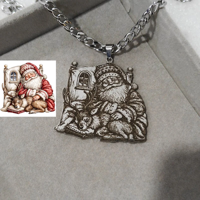 Custom Photo Logo Pendant Cuban Chain Necklace Personalized Stainless Steel Memory Chain With Picture Party Gift For Best Friend