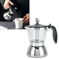 4 Cups Moka Pot Stainless Steel Coffee Pot Quickly Make Espresso Italian Coffee Machine Home Brewing Kettle for Electric Stove