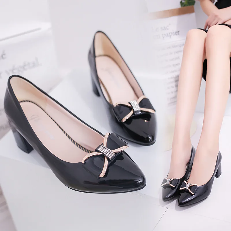 

Туфли-лодочки женские на квадратном каблуке, милые модные туфли из искусственной кожи с круглым носком, Повседневная Удобная Летняя обувь в европейском стиле