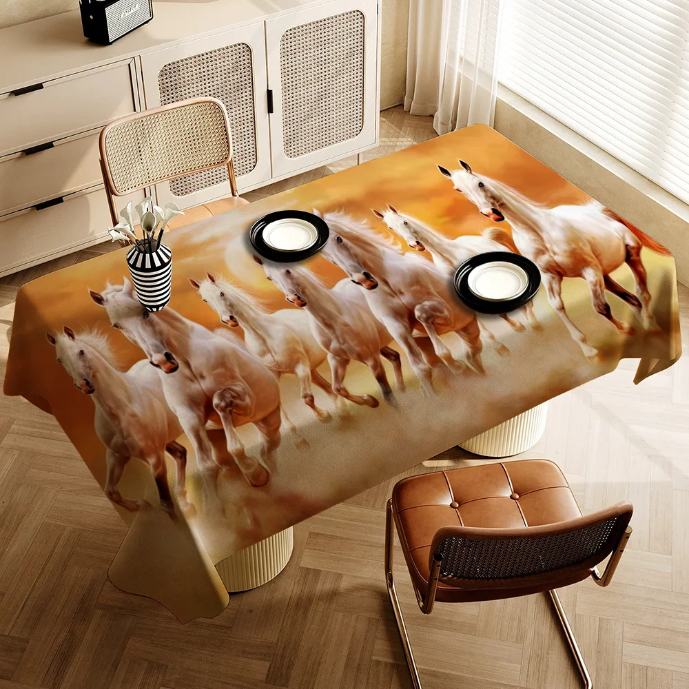 

Horse-E Washable TableCloth For Wedding Party Dining Banquet Decoration Luxuriou Table Table Protector Cloth