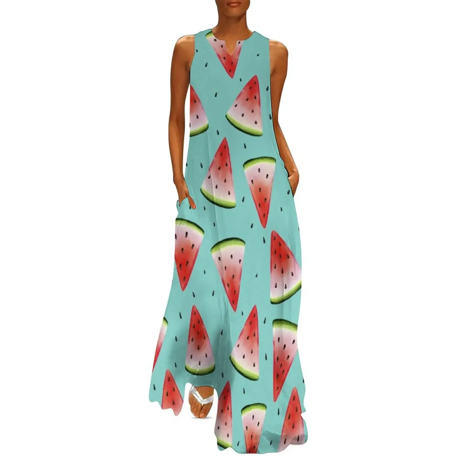 

Melon dance: summer patterns and melon sticker set Long Dress dress women summer Bridesmaid dress woman