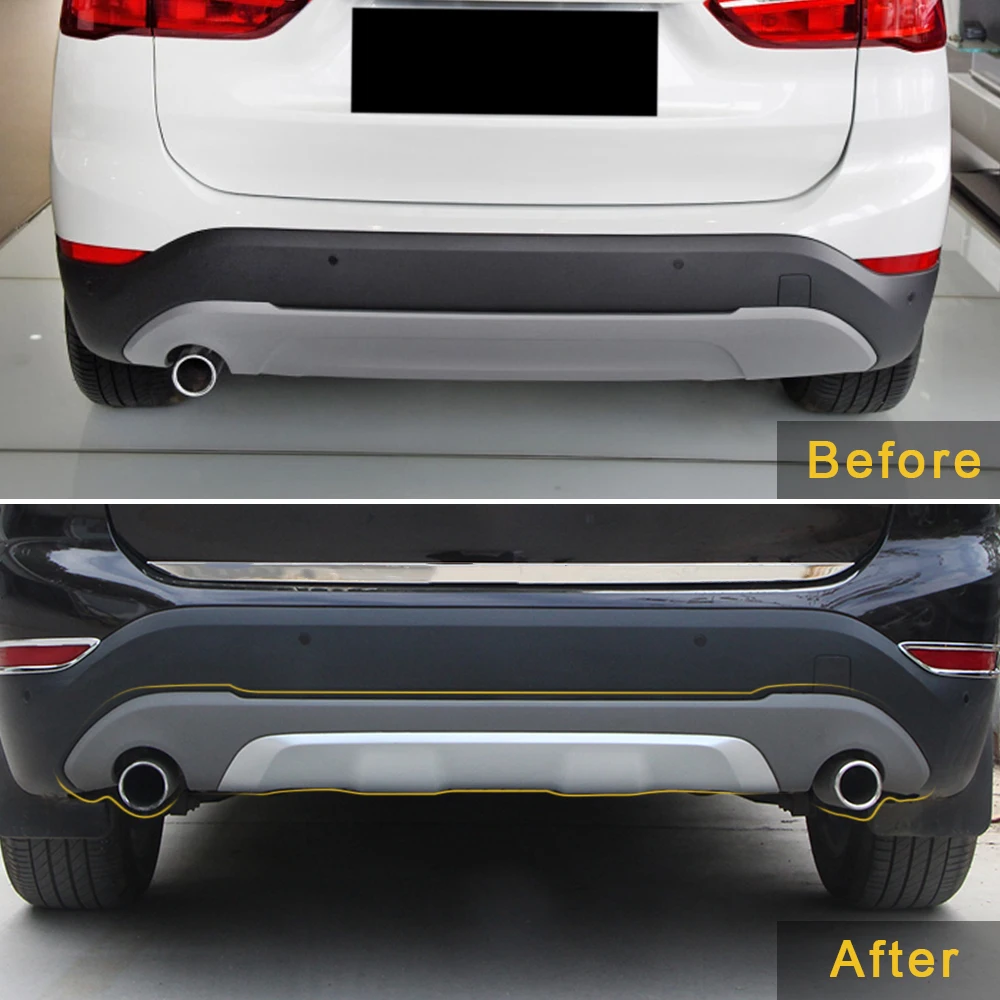 CARMANGO for BMW X1 F48 2016-2019 Car Accessories Rear Bumper Assembly Replacement Frame Exhaust Pipe Refit Body Kits Parts