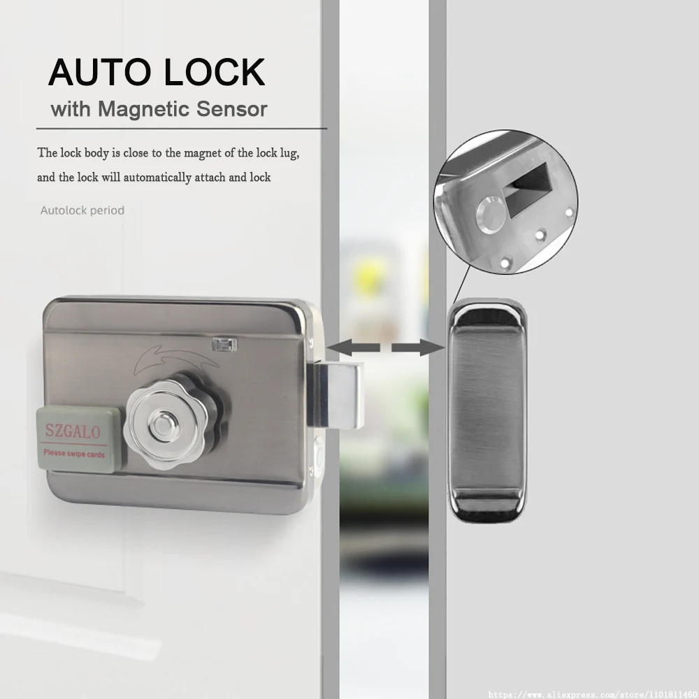 Imagem -04 - Wifi Controle de Bloqueio Elétrico Portão Bloqueio Sistema de Controle Acesso Eletrônico Integrado Rfid Fechadura da Borda da Porta com Anel Remoto Auto Fechar