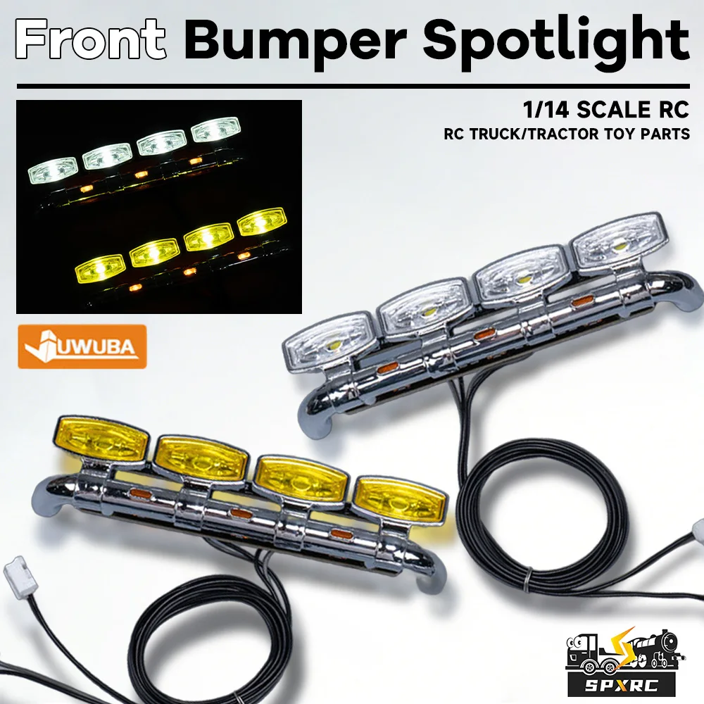 770S Front Bumper Spotlight Headlight CTD-04F White Yellow Plastic For /14 Tamiyaa RC dump Truck Tractor JUWUBA Toys Model Parts