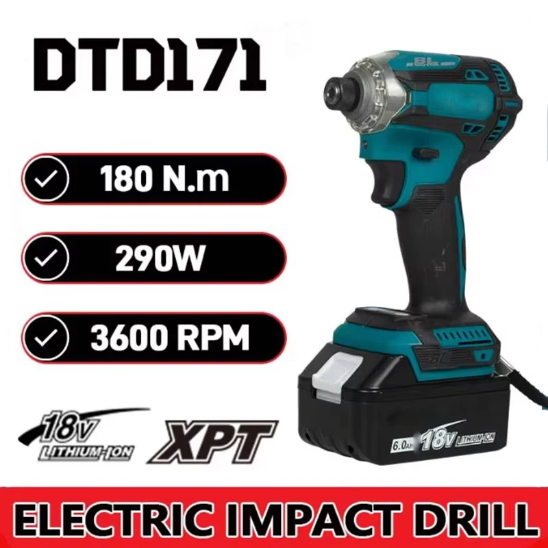 

for Makita DTD171 Same style Brushless Impact Driver Rechargeable Screwdriver Drills Cordless Power Tools 18V BL Motor Bare Tool