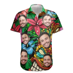 Fun Unisex Hawaiian Shirts Custom Funny 3d Diy Print Button Shirts Short Sleeves Sleeves Hawaii Shirt Tops Oversized Size 6xl