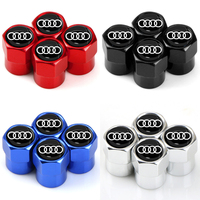 4Pcs Car Valve Caps Wheel Tires Air Tyre Stem Protective Cover For Audi A1 A3 A4 B6 B8 B9 A3 A5 A6 A7 A8 C5 Q7 Q3 Q5 Q5L SQ5 TT