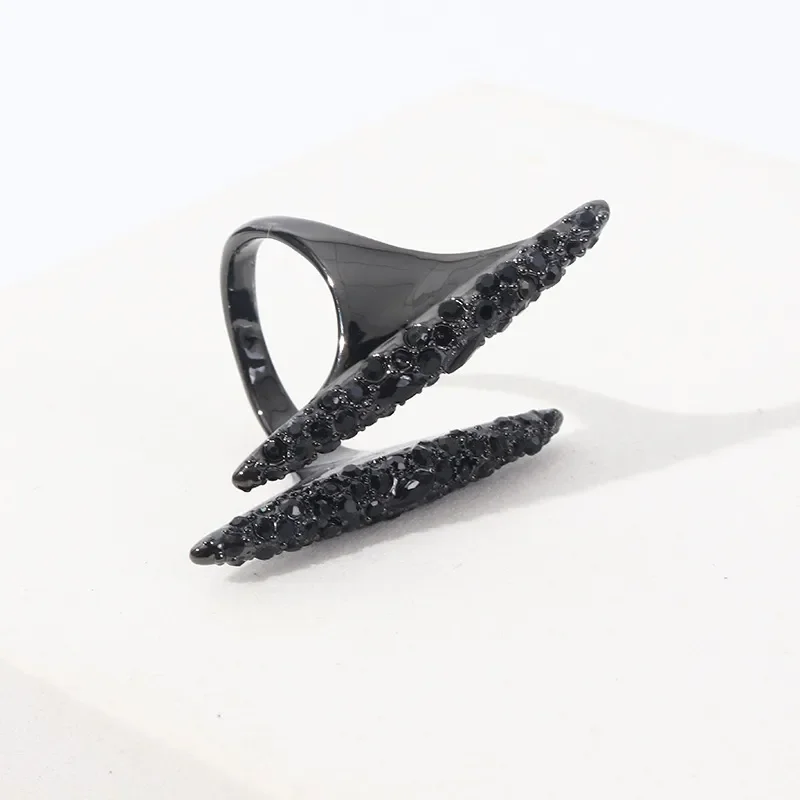 

European And American Ghost Designer Fashion New Ring Punk Street Simple Black Hollow Open Ring