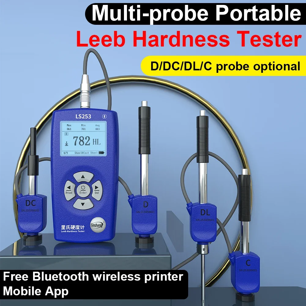 LS253 Multi Probe Support APP Wireless Printer Portable Hardness Tester For Aluminum Metal Leeb Hardness Tester