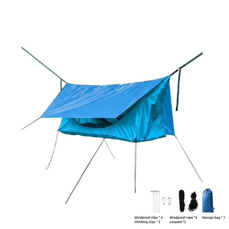 Zipper Type Mosquito Net Breathable Hanging Chair 200x80cm Adult Size Mountain Hiking Hammock Camping Insect Proof Suspended Bed