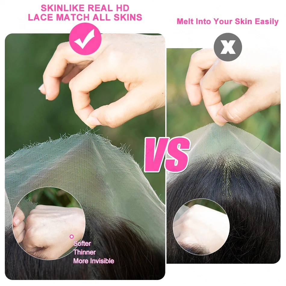 Wig Rambut Asli Burma Keriting HD 13x6 dengan Lace Frontal, Pre Plucked dengan Hairline Alami 220% Melt Skin Glueless Lace Front Wigs