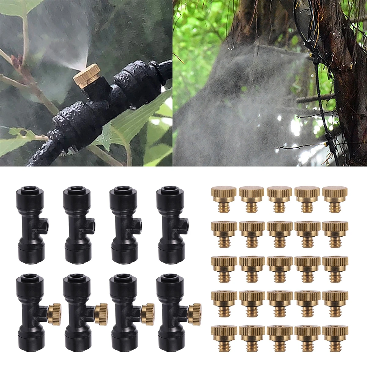 Brass Misting Nozzle 0.2/0.3/0.4/0.5mm Sprayer Head 3/16