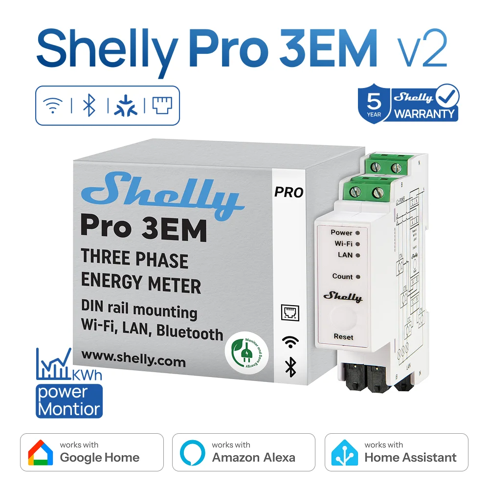 Shelly Relay Module - Medidor de Energía Trifásico Shelly Pro