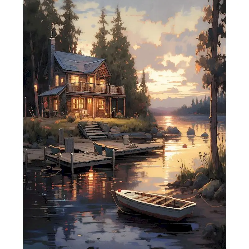 

RUOPOTY Diy Painting By Numbers Kits Seaside Path For Adults Acrylic Paint By Numbers Landscape Wall Art Room Home Decoration