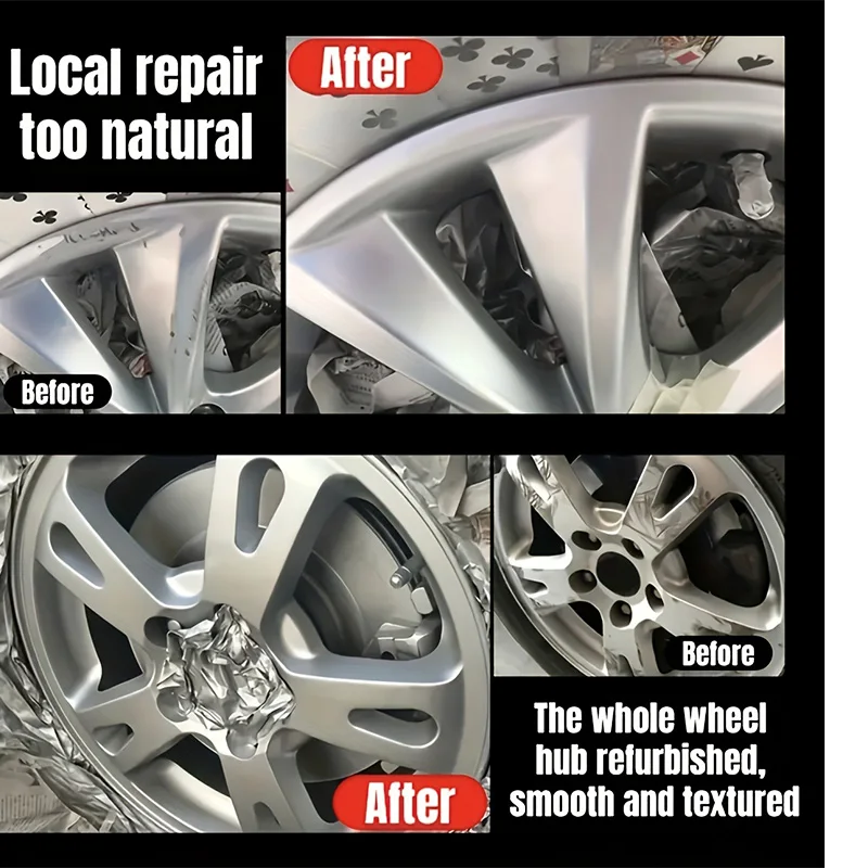 Universal Wheel Center Hub Repair Kit - Alloy Wheel Scratch Repair, Wheel Gloss Enhancer, Including Polishing Sponge -80g