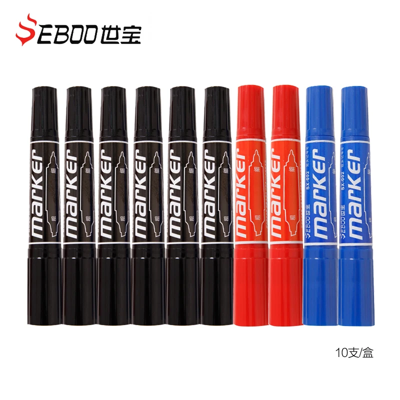 10Pcs, Twin Tip Colored Permanent Art Markers Pens, Fine Point, Waterproof, Oily Black Ink, Sketchbook Painting, School Supplies