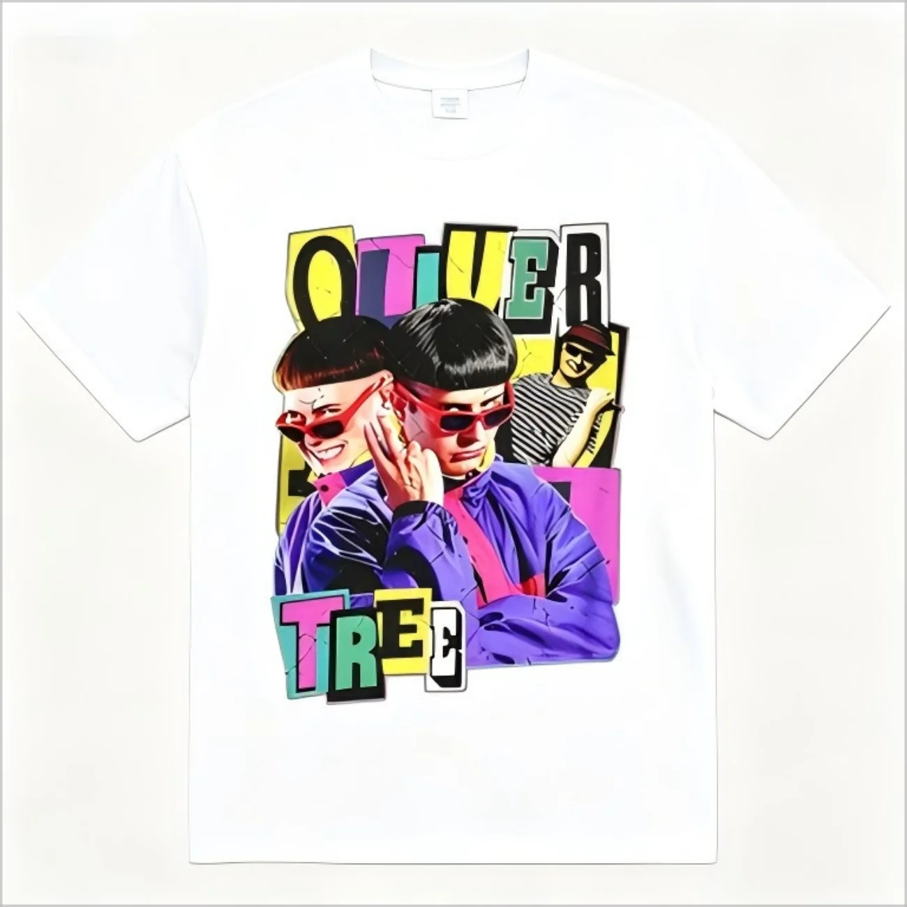 Vintage Oliver Tree Portrait Graphic T-Shirt, Retro Hip Hop Singer Distressed Print Tee, 90s Y2K Streetwear Short Sleeve Top