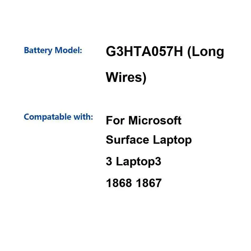 بطارية كمبيوتر محمول 6041Mah بديلة ممتازة لأسلاك G3HTA057H تدوم طويلاً لجهاز Microsoft Surface 3 1868 1867 #1