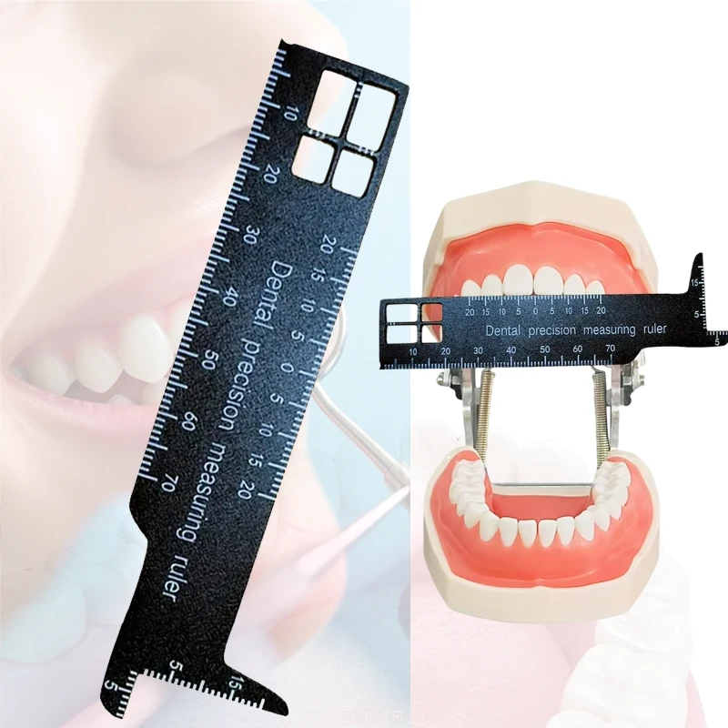 Dental Orthodontic Tooth Gauge Aluminum Precision Measuring Ruler Dental Tool