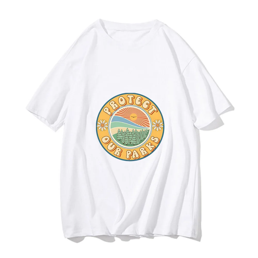 Protect Our National Parks Men T-shirt 2023 Summer Korean Style Tees O-neck Print Short Sleeve Tee Hip Hop Clothes High Quality