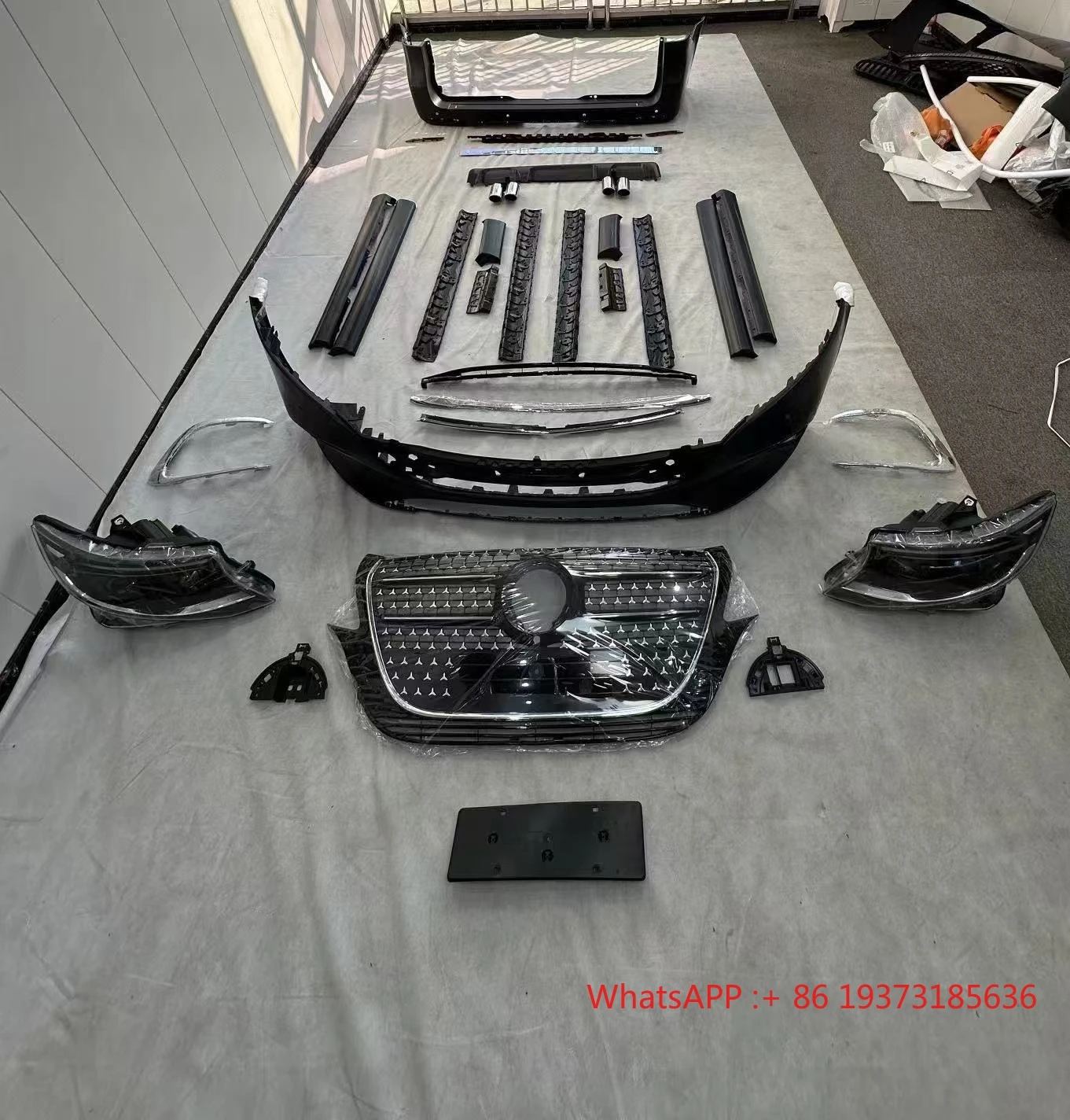 

High Quality New Bodykit Exterior Kit for Metris Vito W447 Brand Upgrade to V300 AMG Include Car Bumper Full Sky Grille HeadLamp
