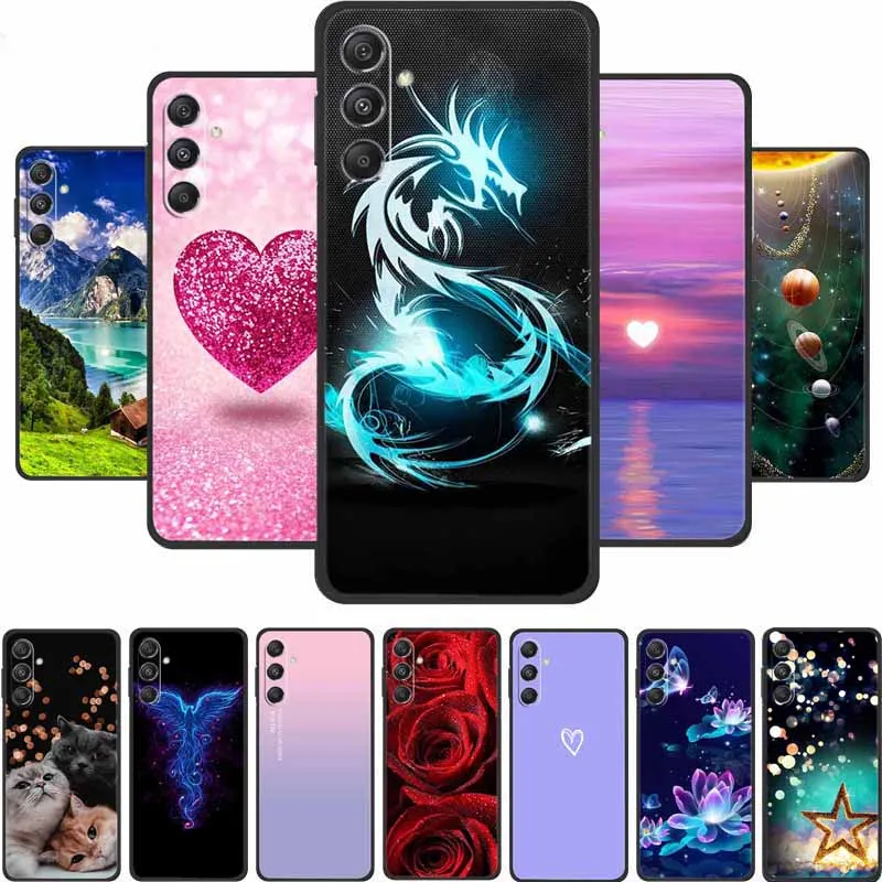 For Samsung Galaxy M36 A17 5G S25 Plus Case Black Silicone Soft TPU Back Cover For Samsung Galaxy S25 FE Case S 25 FE Plus Coque