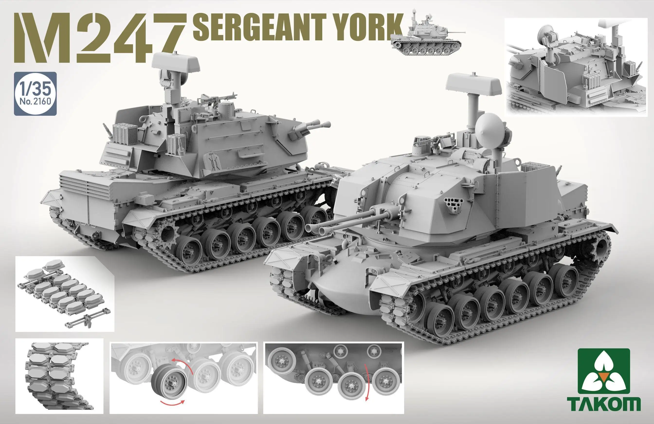 TAKOM 2160 1/35 M247 sargento York SPAA tanque modelo Kit