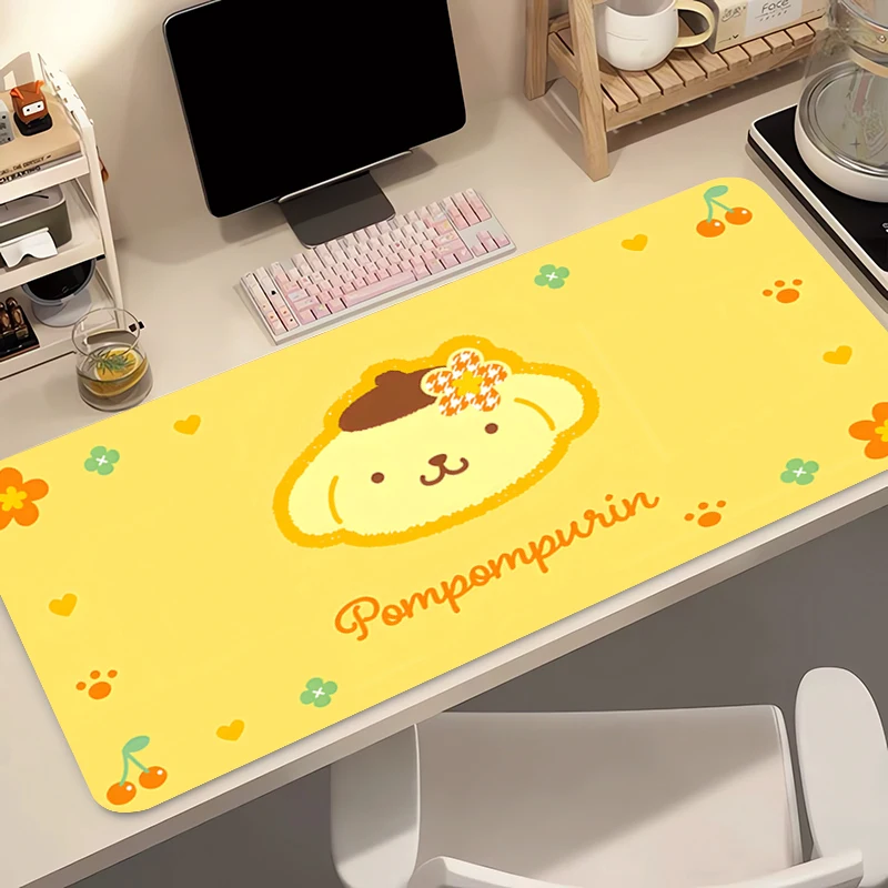Tapis de souris Pompompurin, grand tapis de clavier en caoutchouc, tapis de bureau, tapis de souris pour jeux, style dessin animé, pour ordinateur portable
