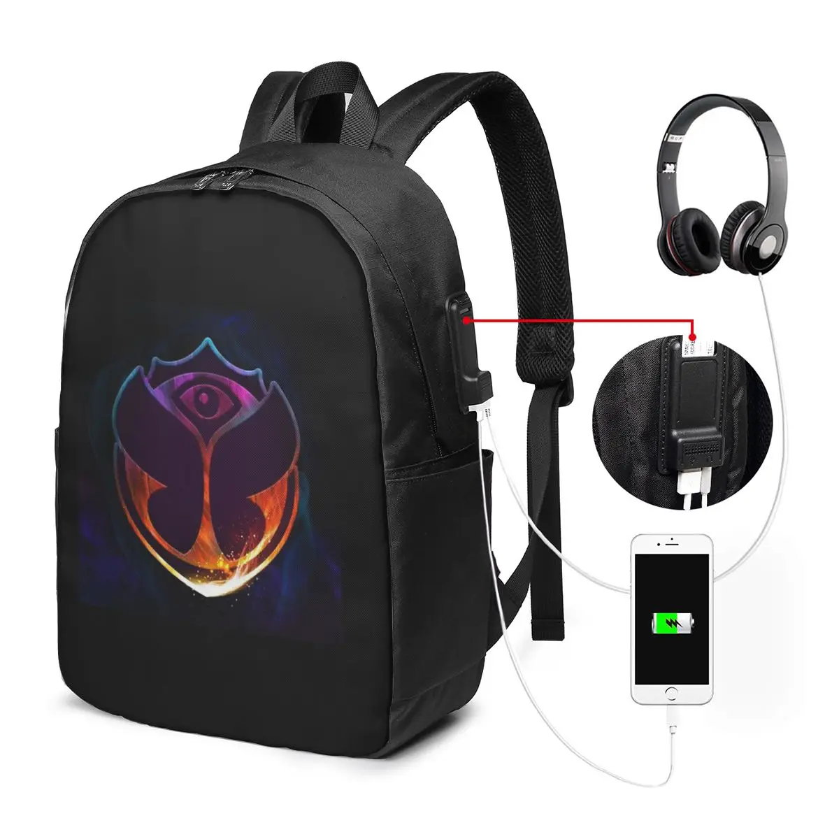 Tomorrowland Butterfly Backpack Travel Notebook Bag Computer College Student School Bag Laptop Shoulder Bags for Men Women