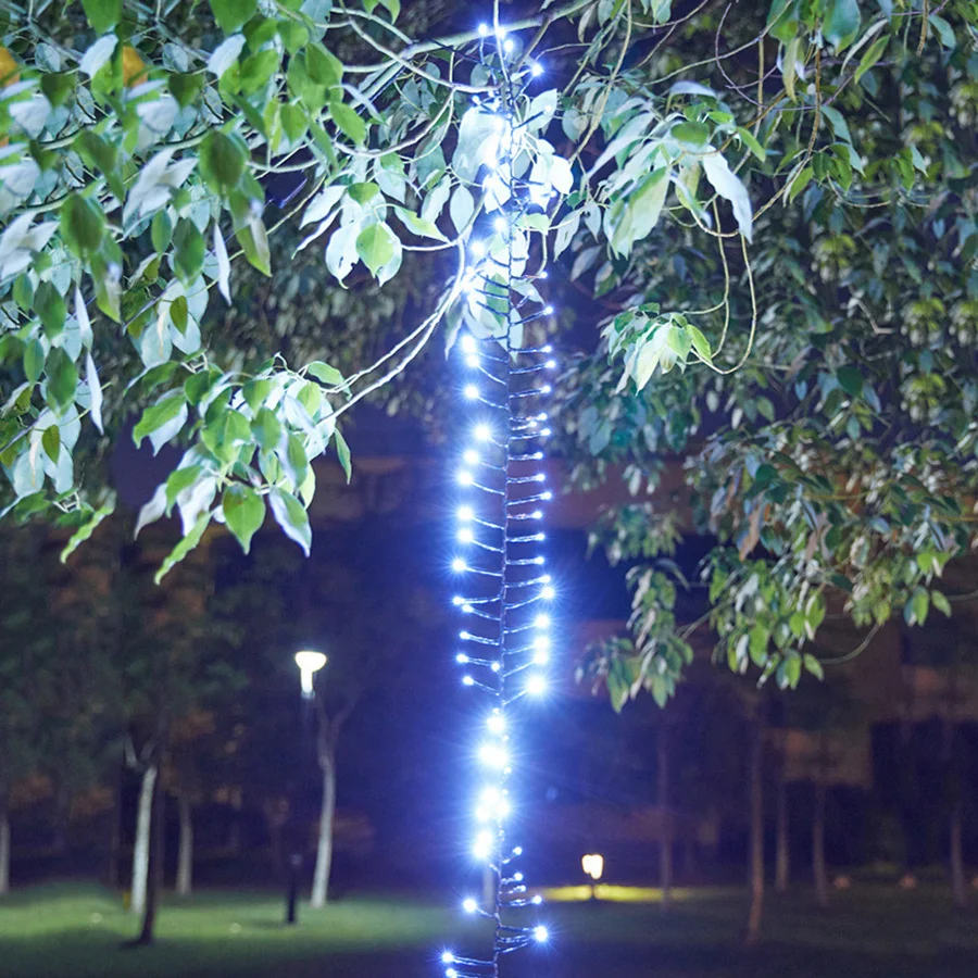 120/360 ฝนดาวตก LED Christmas String ไฟกันน้ํากลางแจ้ง Garland ไฟ Fairy สําหรับงานแต่งงาน Garden Patio Decor