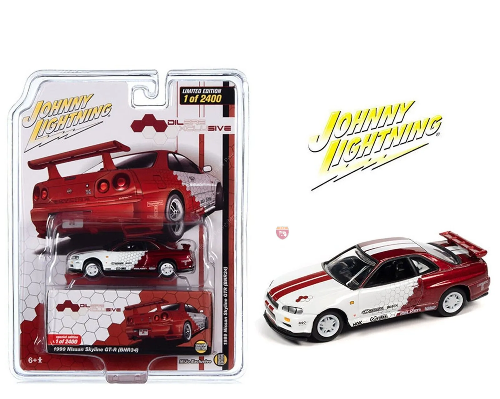 Johnny Lightning 1/64 GTR Skyline, coche de aleación, modelo de juguete, Colección rara