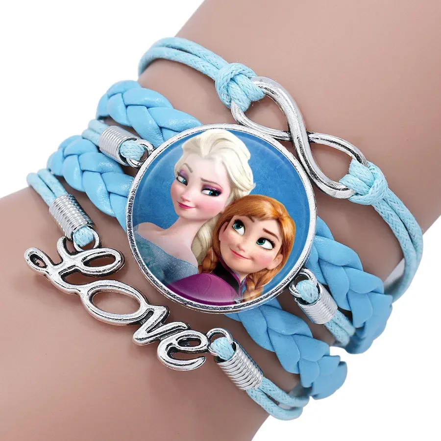 Disney Frozen Bracelet Elsa Anna Snow White Princess Cartoon Action Figure Toys Lovely Wristand Girl Gift Birthday Gifts Toys