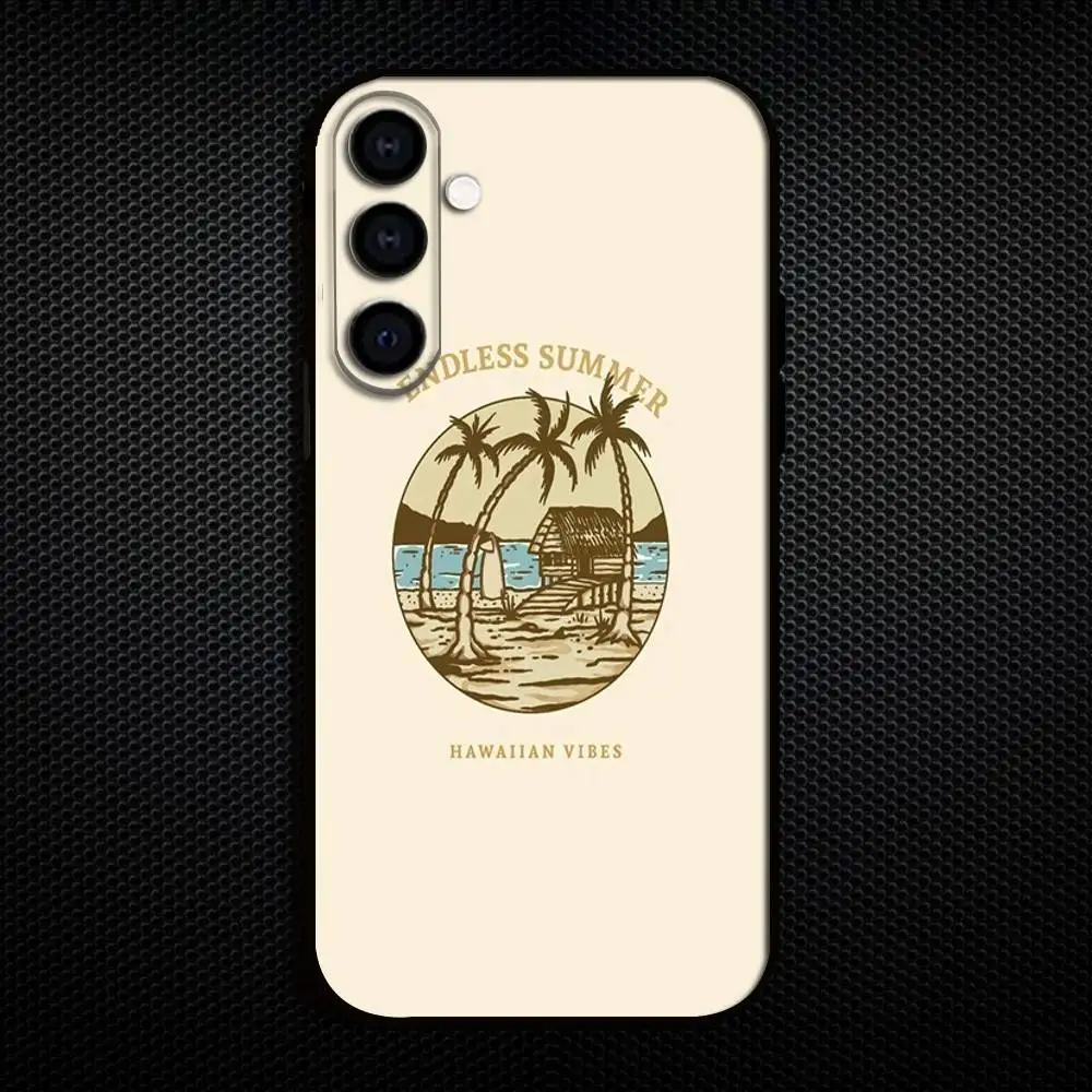 Sommer Strand Logo Handyhülle für Samsung Galaxy A73, A72, A71, A70, A53, A52, A51, andere weiche schwarze Abdeckung