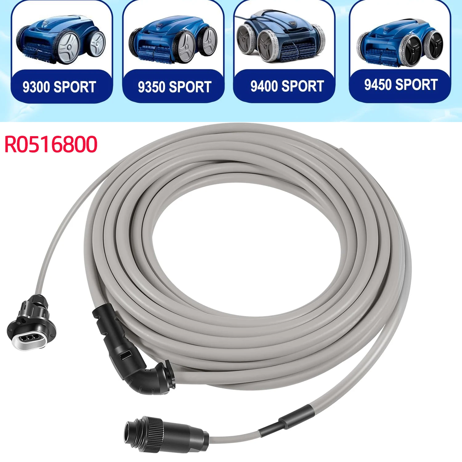 R0516800 Floating Cable 60FT for Polaris 9300 9350 9400 9450 Robotic Pool Cleaners –for Zodiac Robotic Pool Floating Cable