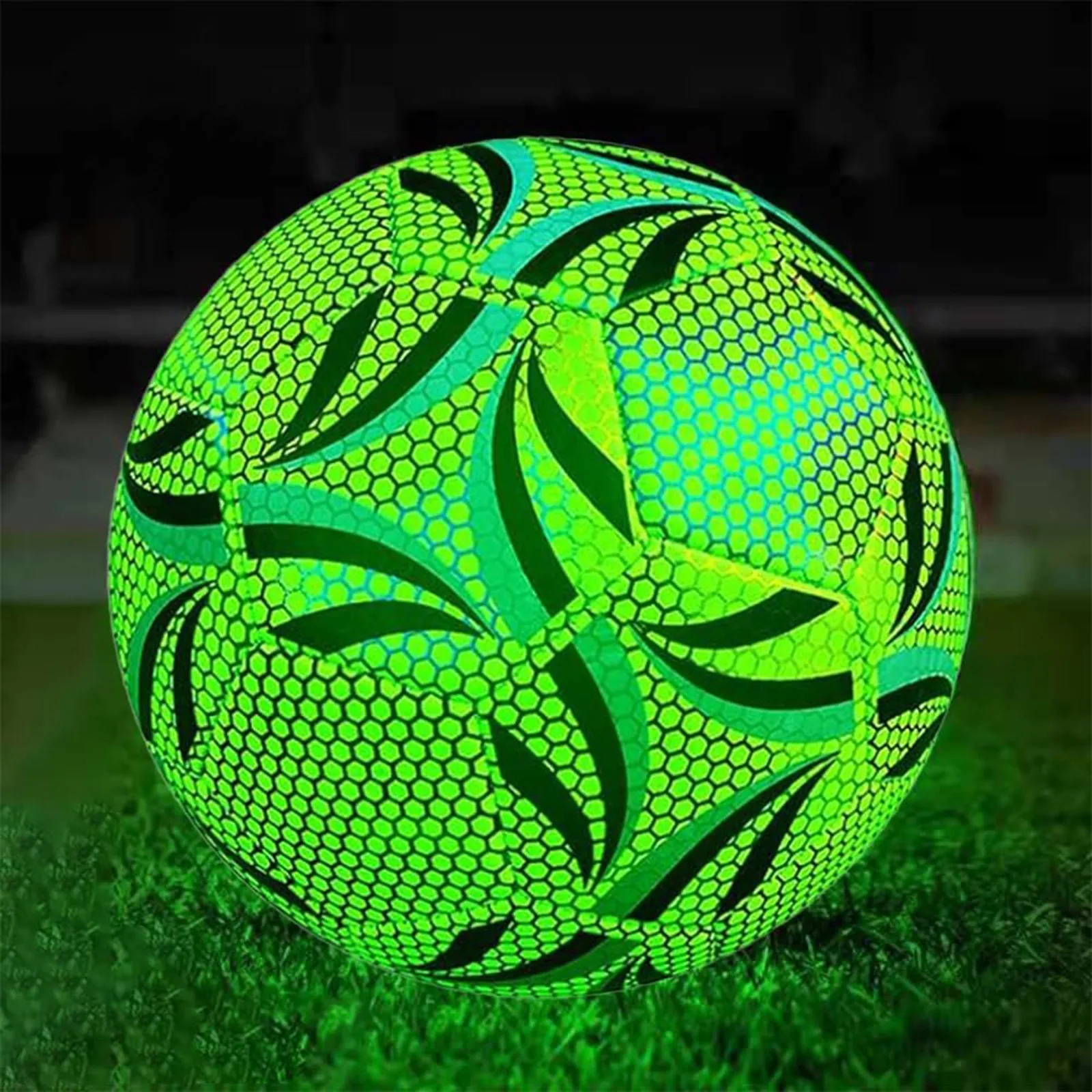 

1pc Vibrant Fluorescent Green Professional Soccer Ball - High-Quality PU Match Ball for Outdoor Training