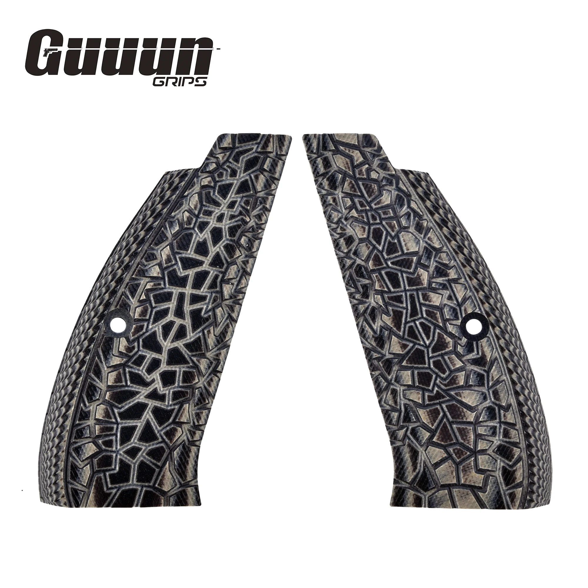 Guuun CZ 75 Grips, Full Size G10 Tactics CZ sp01 Grip Aggressive Thin Rock Texture