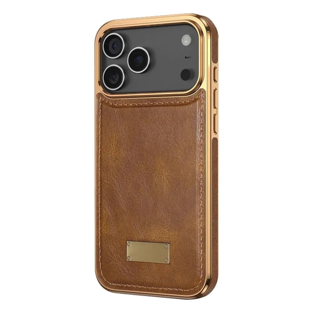 

Для iPhone 17 Pro Max/17 Pro/17 Air/17 магнитный чехол из натуральной кожи, винтажный противоударный защитный чехол с масляным воском и краем