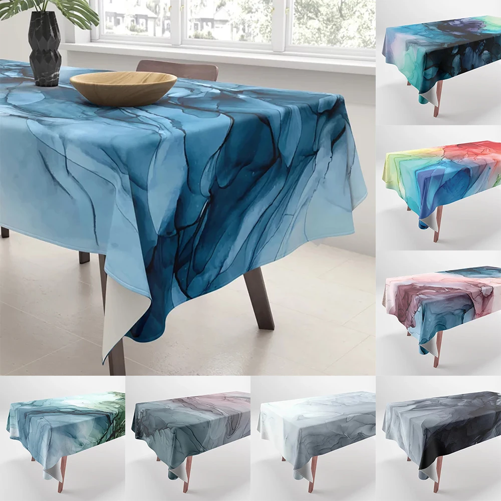 Smoke Style Printed Tablecloths Home Decor Rectangular Party  Smudge Resistant Tablecloth Dust Cover