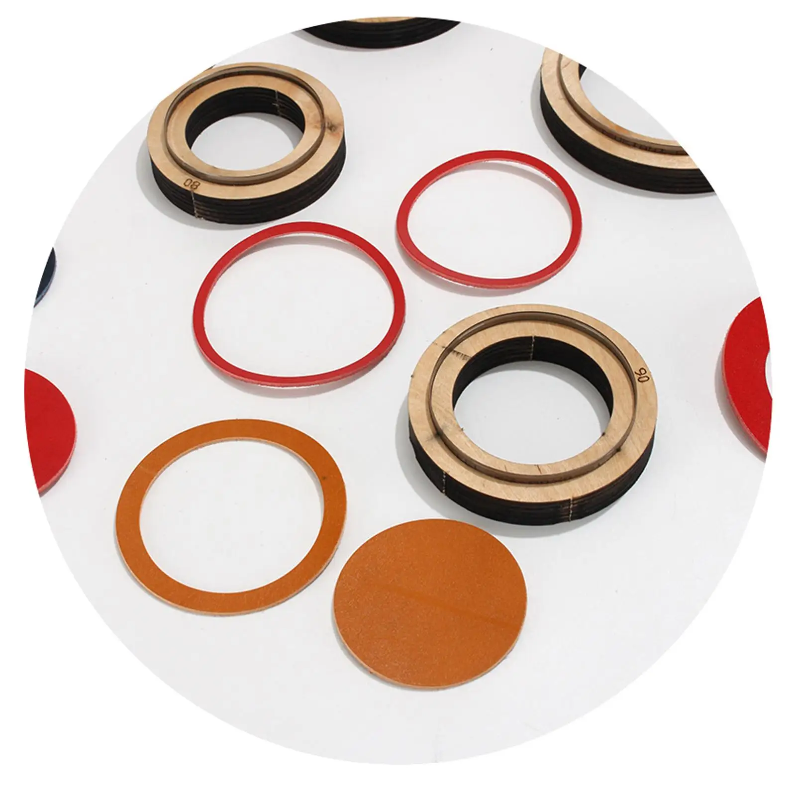 Cuir rond pour découpeur de cuir, base en bois naturel, outil pour cuir, différentes tailles disponibles, fabrication artisanale