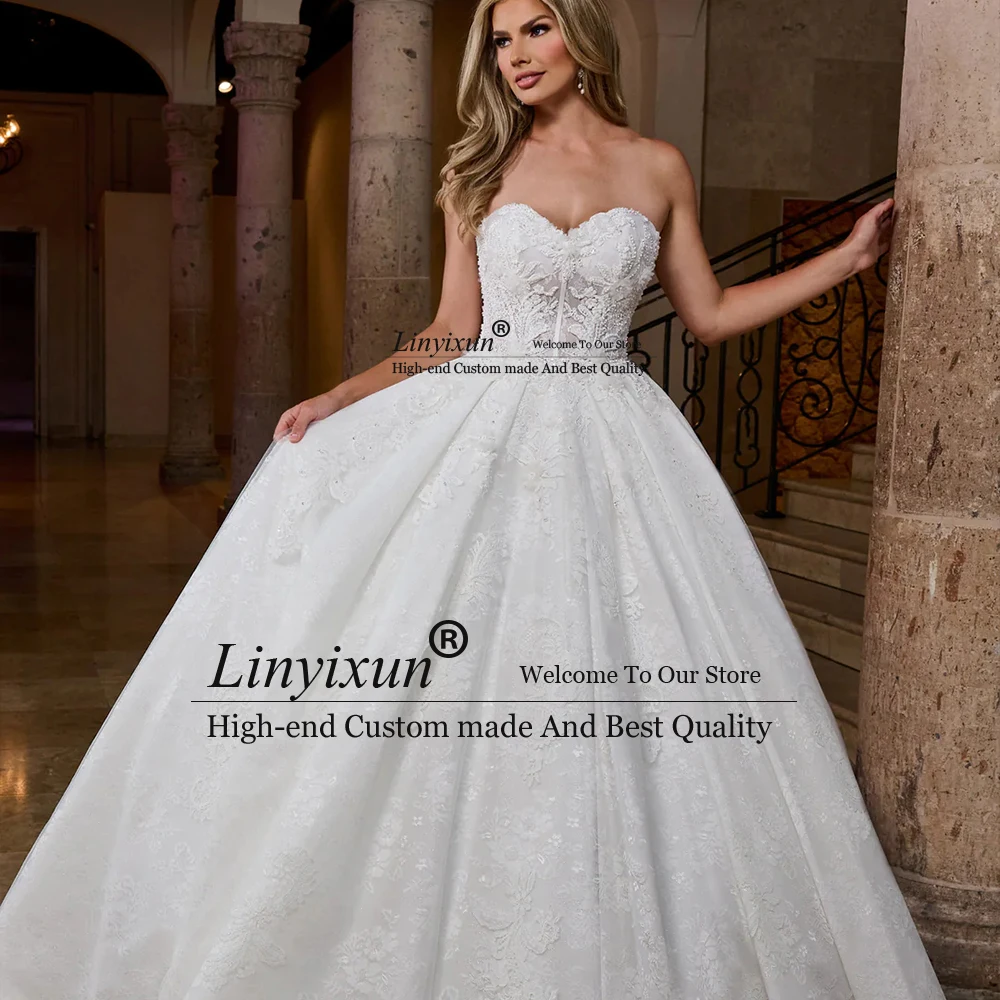 A-Line ที่สวยหรูชุดแต่งงานสำหรับผู้หญิงชุดเจ้าสาวที่สง่างามที่กำหนดเองชุดเดรสผู้หญิง